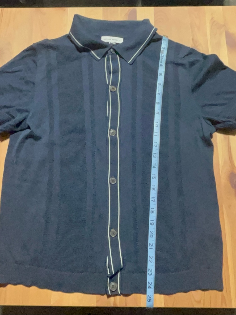 Banana Republic Navy Polo with Cream Contrast Piping